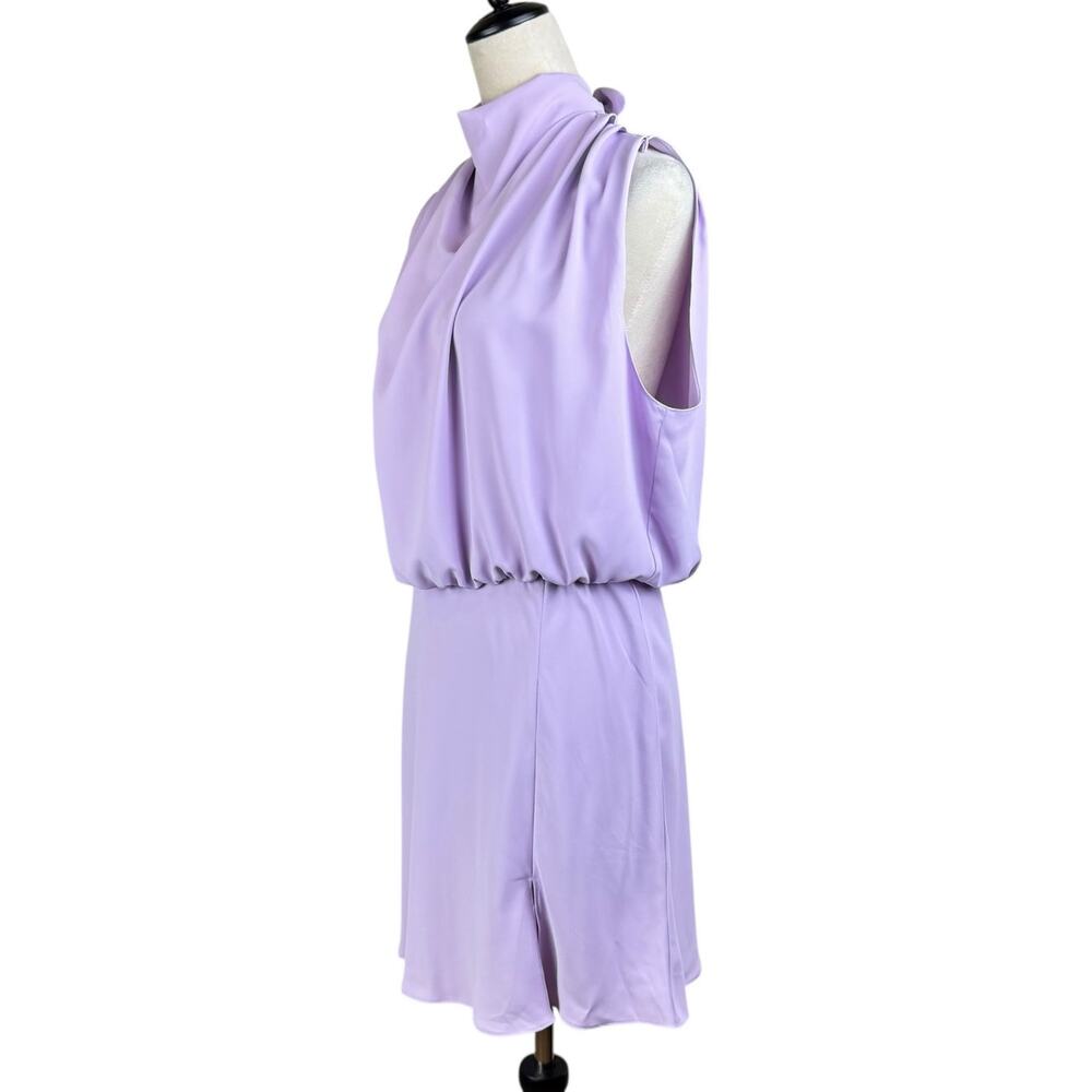 Amanda Uprichard Purple Blouson Sleeveless Halter Neck Elastic Waist Mini Dress - Picture 3 of 10